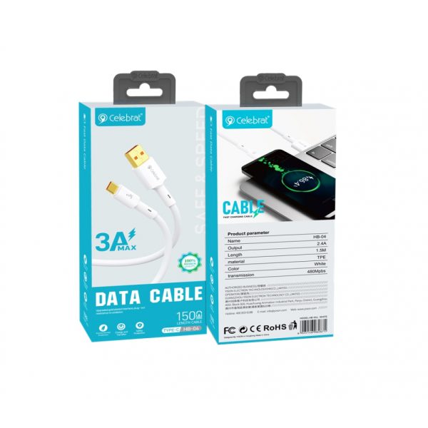 کابل شارژ سلبریت مدل HB-04 TYPE-C